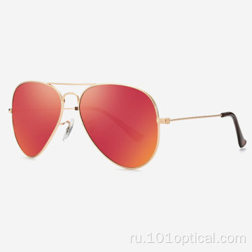 Мужские солнцезащитные очки-авиаторы в металлической оправе